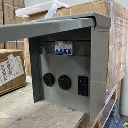 RV Power Outlet Box Indoor/Outdoor 20/30/50Amp 125/250-Volt Receptacle NEMA 14-50R/TT-30R GFCI Triplex Outlet for RV Car