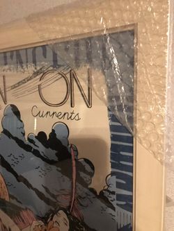 Faile Art -screen print & Acrylic On Lenox Paper “born On Currents Carried On Secret Seas”112/250 Edition Blue Version Already Framed Approx 25x19in