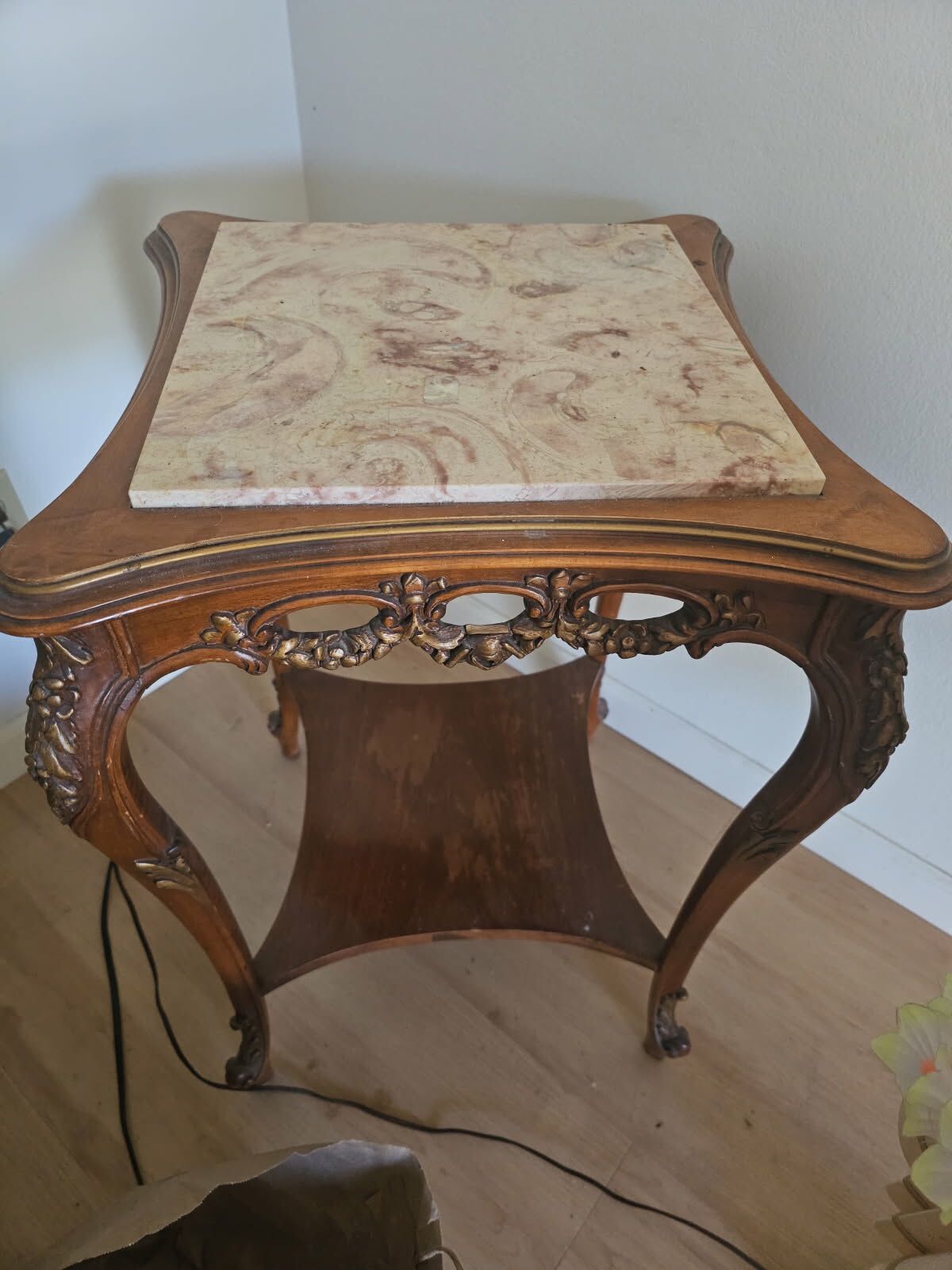 Antique Marble End Table