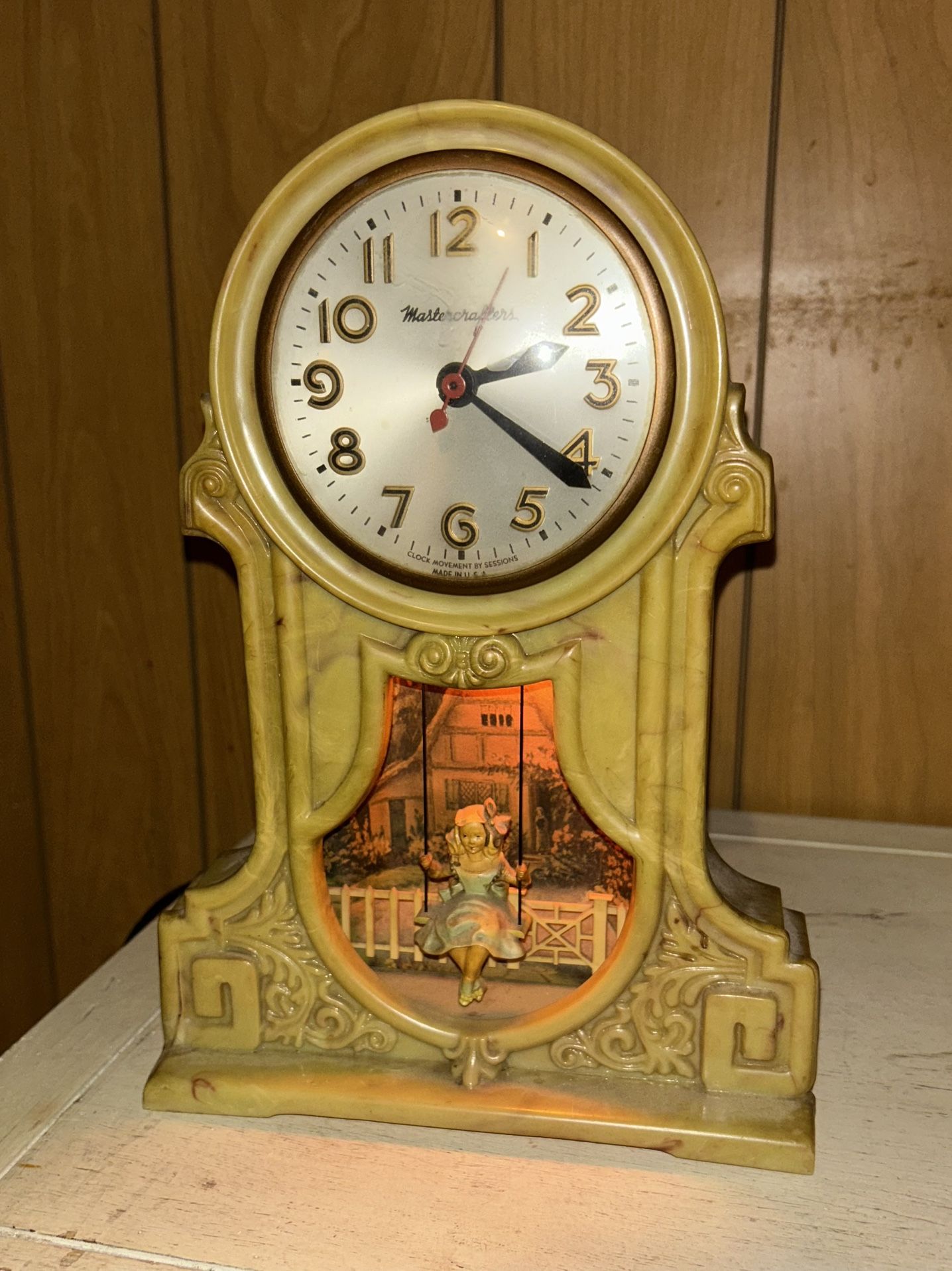 Vintage Bakelite Lighted Clock