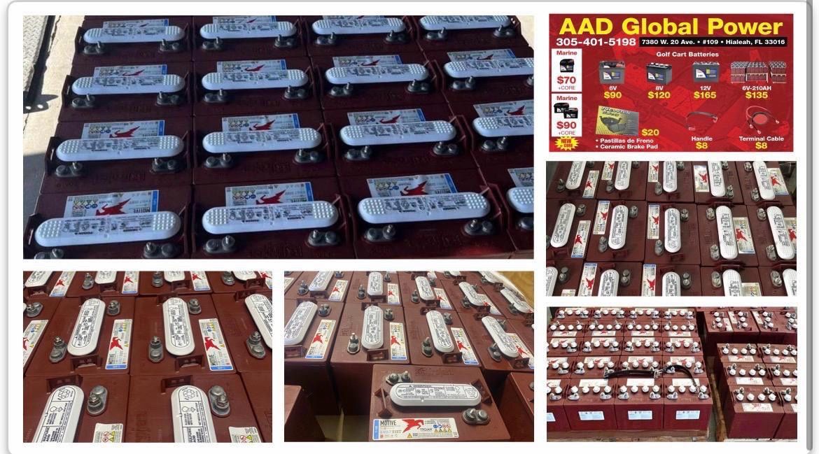 Garantía de 1 año en las baterías de golf car de 6volt