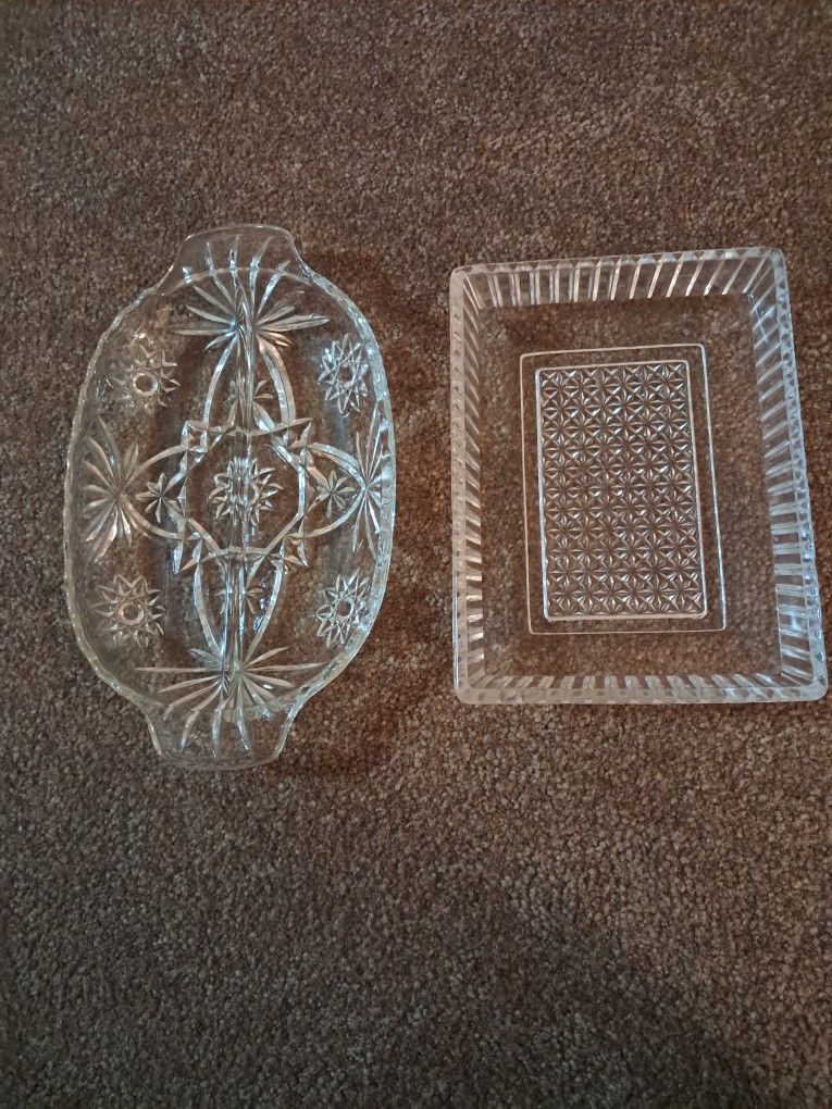 Glass Cut Relish Trays