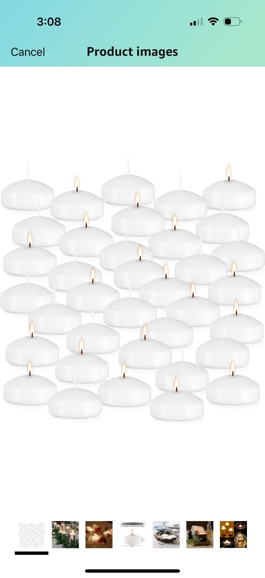 36 Floating Candles, Smoke-Free and odorless, Burning