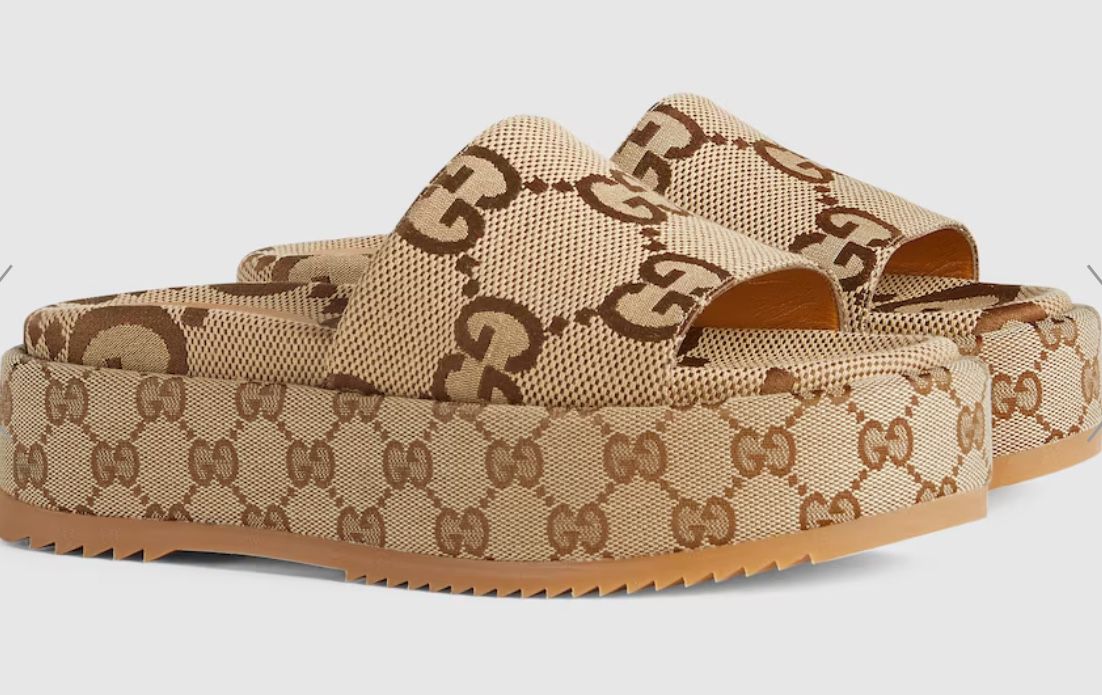 Womens Gucci GG Platform Sandals