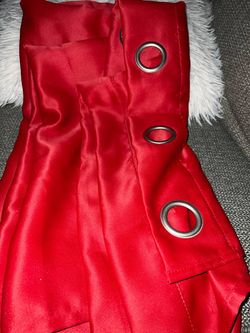 Blackout curtain with metal grommets, one panel, 40 x 84 inches, red satin color, classic design - elegant window decor - long curtains for living roo