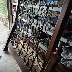 Beautiful Iron And Real Wood Queen Bed Frame