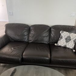 Excellent Condition Real Leather Sofa And Couch 