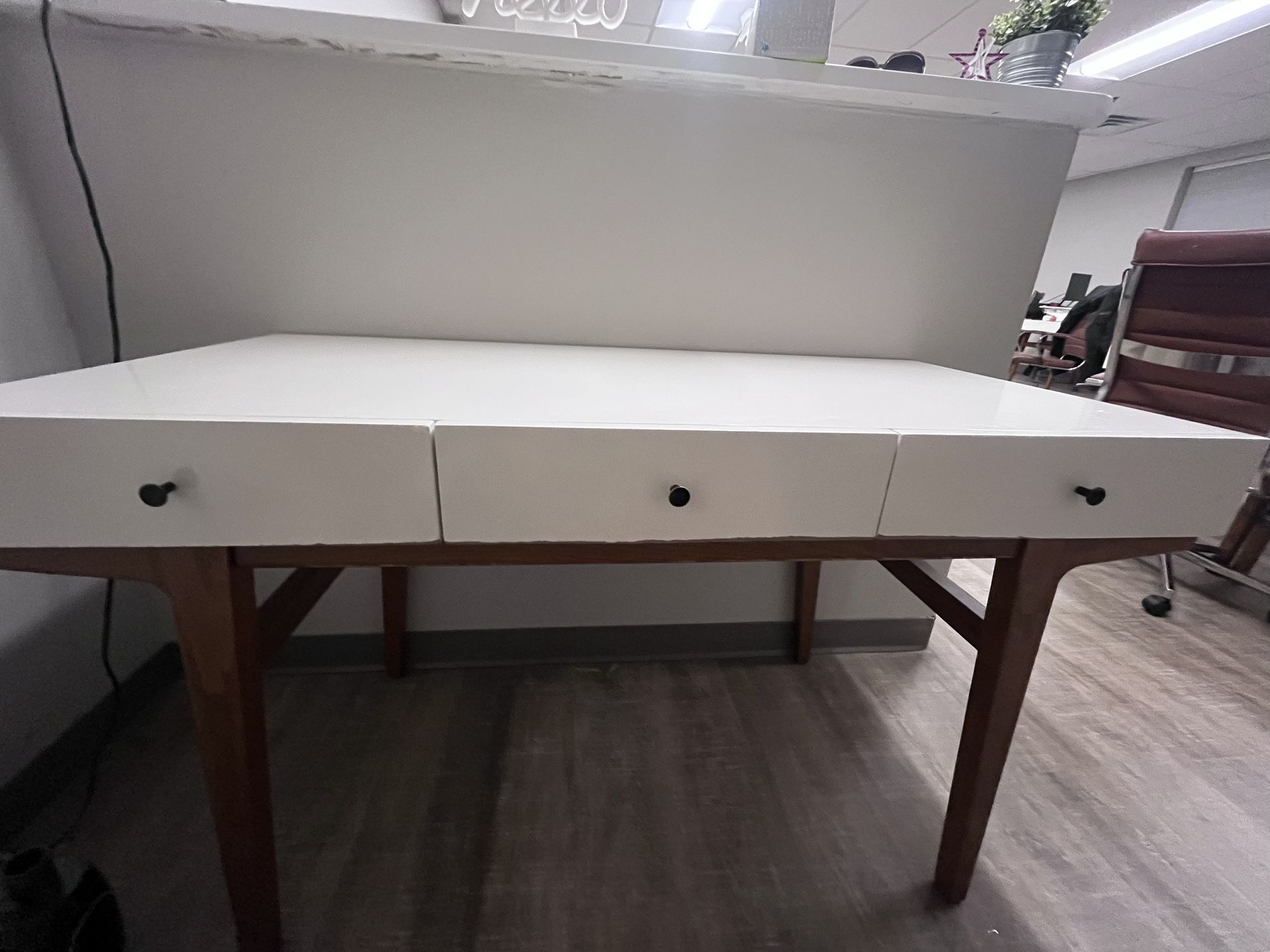 Desk Work Office Computer Mid Century Design West Elm
