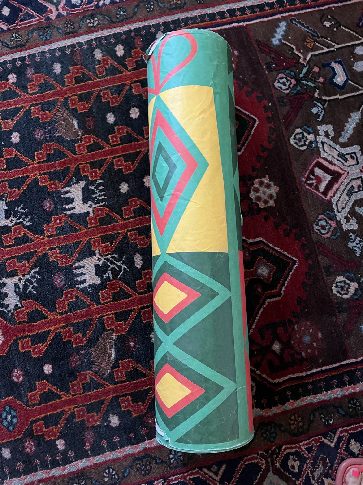 Large Vintage Dept Store Wrapping Paper Roll Southwest Print 15 Pounds 30 Inches