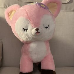 Amuse Premium Stuffed Pink Dear From Japan