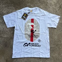 BAPE x Gran Turismo Ape Head Tee White Mens Small NWT