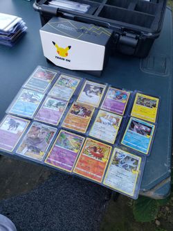 They all Are Pokémon Celebration Stamp Some Trick & Trade Brand New Cards Collection all Holo glowing Cards all for $499 or best offer