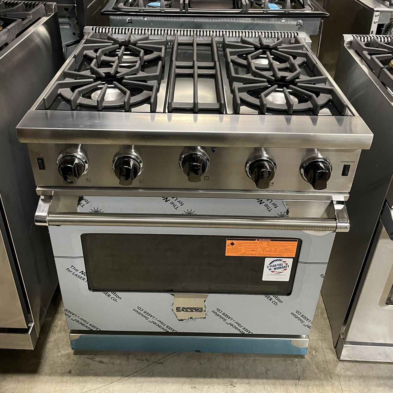 30 Inch Freestanding Professional Gas Range with 4 Open Burners, 4 Cu. Ft. Oven Capacity, Continuous Grates, Manual Clean, SureSpark™ Ignition System,