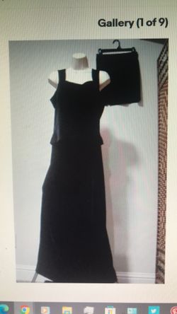 Eileen Fisher Women's Size Small Black Velvet Maxi & Mini Skirt and Tank Top Set