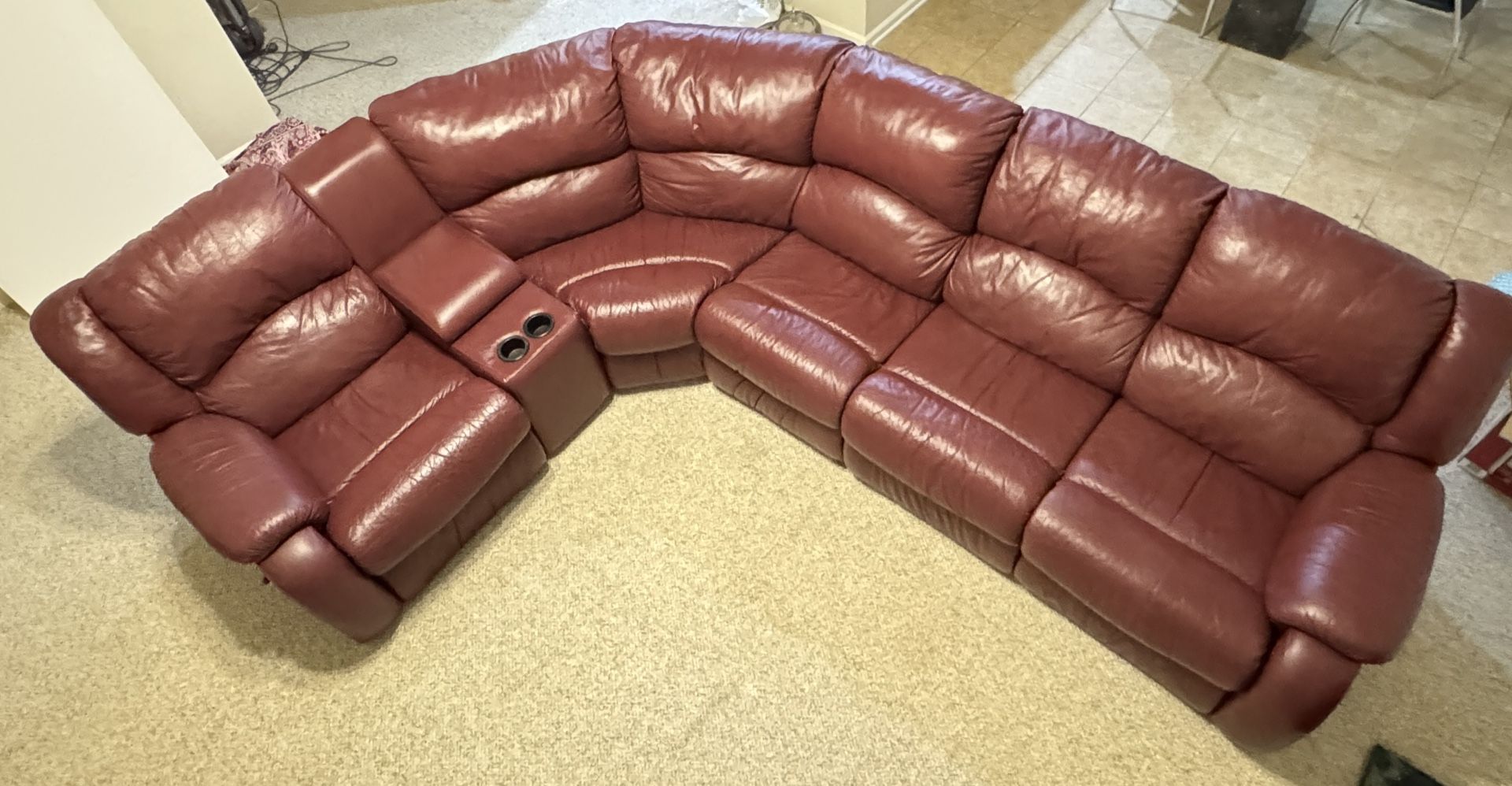 Genuine Leather Reclining Sectional