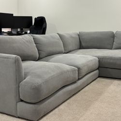 West Elm Sectional Couch  - Grey