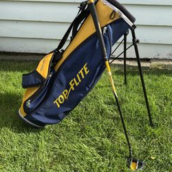 Top Flite XLj Junior Kids Golf Bag with Bag Stand  and RH WALTER HAGEN putter