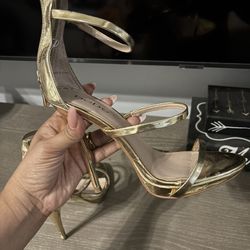 Bebe Gold Stray Heels