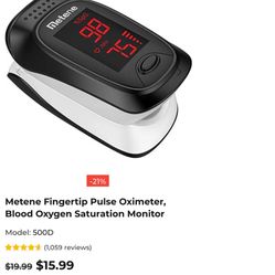 Metene Fingertip Pulse Oximeter, Blood Oxygen Saturation Monitor