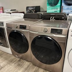 Samsung champagne washer and dryer set electric