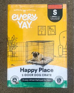 Every Yay Happy Place - 1 Door Dog Crate - Size Small - Foldable