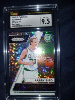 2017-18 Panini Prizm fundamentals Fast Break #7 Larry Bird CSG 9.5