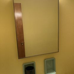 Medicine Cabinet with Mirror:  22” L x 16” W