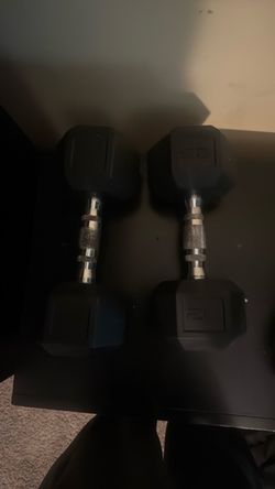 Rubber Hex Dumbbells Pair