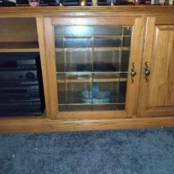 Wooden Dresser Glass Door