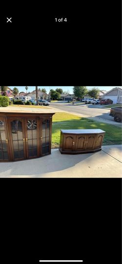 2 piece stackable light up hutch