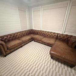 Restoration Hardware Leather Sectional 