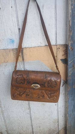 Vintage hand tooled leather purse