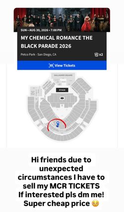 My Chemical Romance The Black Parade 2026 Tickets x2
