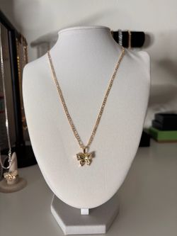 14k gold plated butterfly necklace