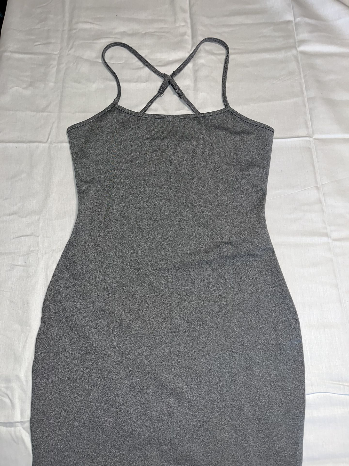 Grey long bodycon dress