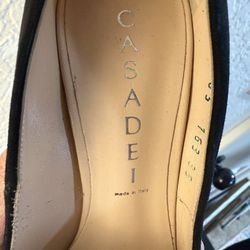  Casadei Black Suede Pointed Toe Pumps Size 36 Europe Size