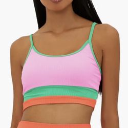 Beach Riot Eva Colorblock Rib Bikini Top NWOT