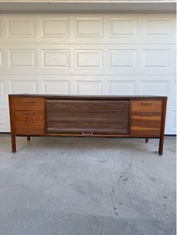 vintage walnut credenza