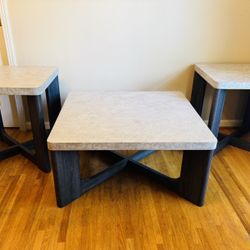 3 Pcs Coffee Table and Side Tables Set