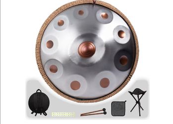 Handpan 19 inch D Minor Kurd Handpan 10 Notes Handpan Drum Instrument for Professional Performance, 432HZ Sound Handpan Drums for Adults