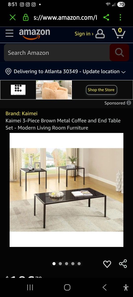 BLACK GLASS 3 PIECE COFFEE TABLE SET