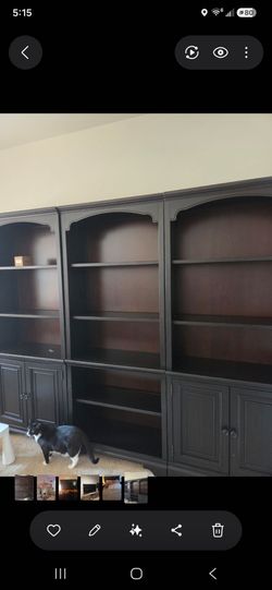 Cherry Wood 3 piece Bookshelf unit with storage