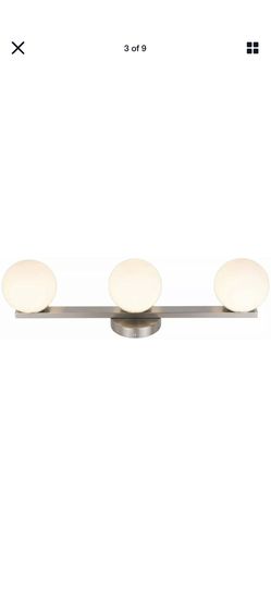 Glass Vanity Lights for Mirror 3-Lights, Joosenhouse Brushed Nickel Wall Sconce Bath Light in Home Up or Down Bathroom 23.62Inches Long