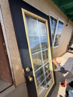 Outside window double door