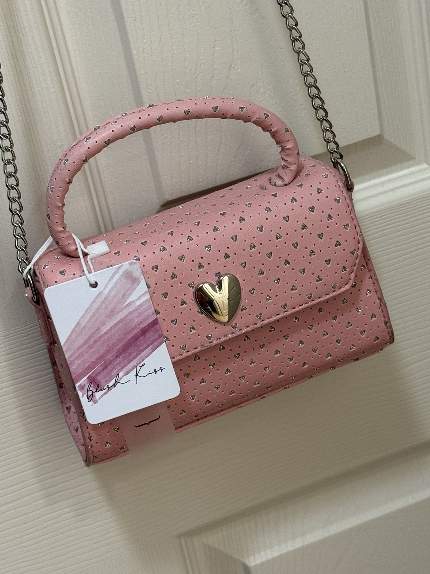Blush Kiss Pink Purse with Silver Chain