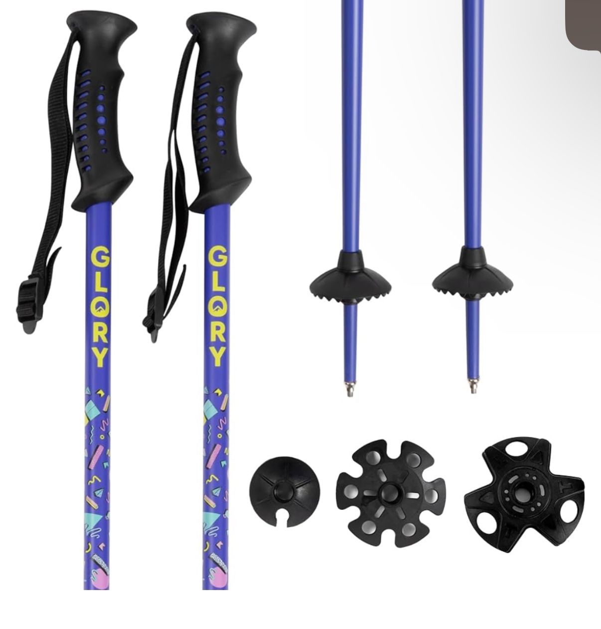 Ski Poles for Adults by Glory Poles 125 Cm