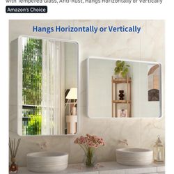 White Bathroom Mirror 28X36 