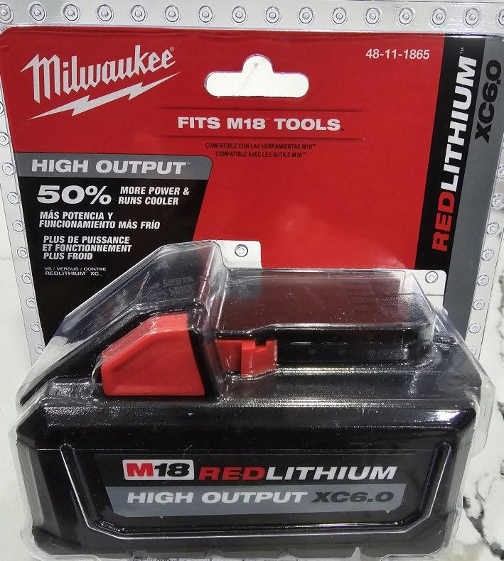 M18 Milwaukee Red Lithium High Output XC6.0