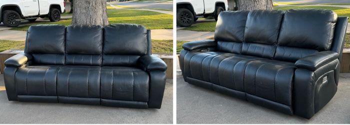 Black leather couch