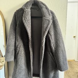 Uniqlo Sherpa Soft Gray Coat